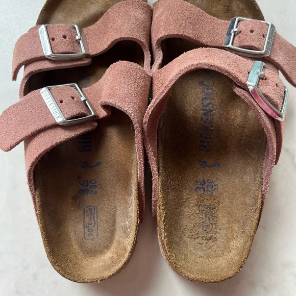 Birkenstock Arizona Suede Leather  Sandals in Pink Clay sz 5.5 / 36 - Picture 7 of 7
